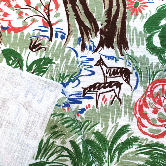 cotton slub homespun, printed mid-weight woven 'babbling creek'
