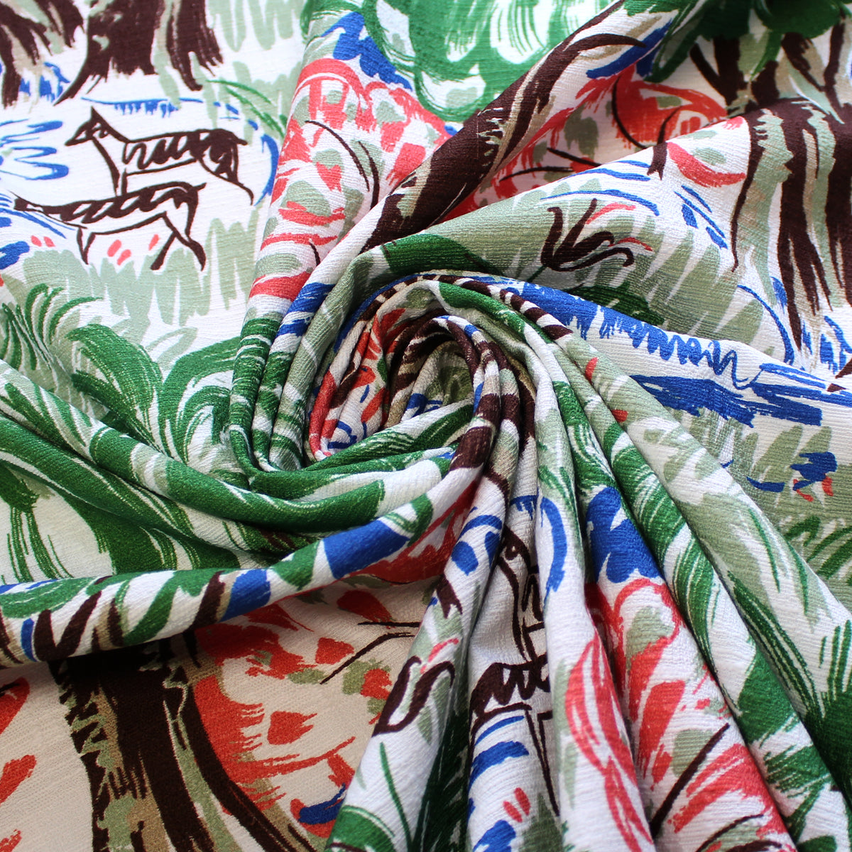 cotton slub homespun, printed mid-weight woven 'babbling creek'