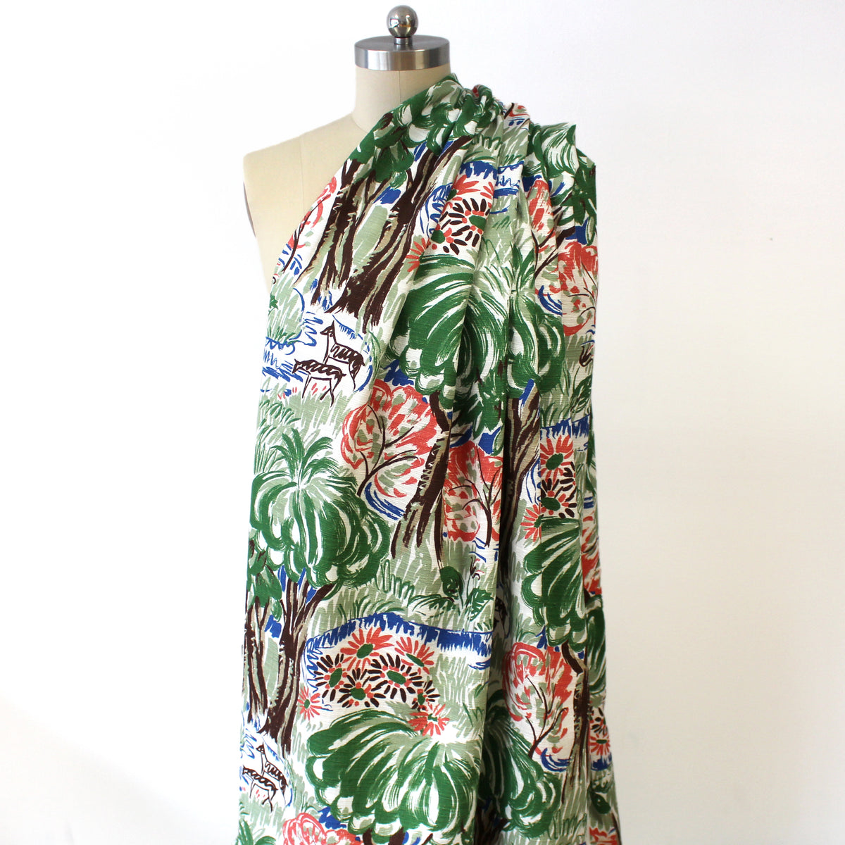 cotton slub homespun, printed mid-weight woven 'babbling creek'