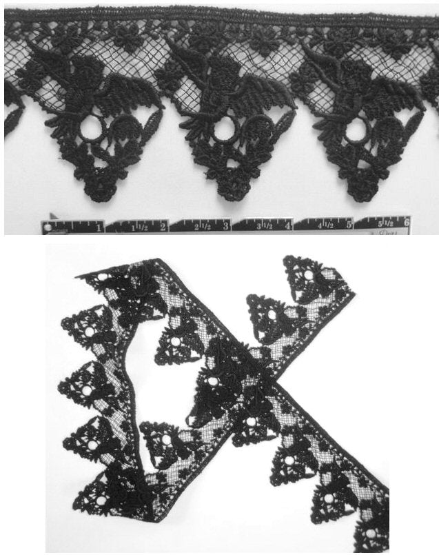 Anna S. black angel guipure lace trim