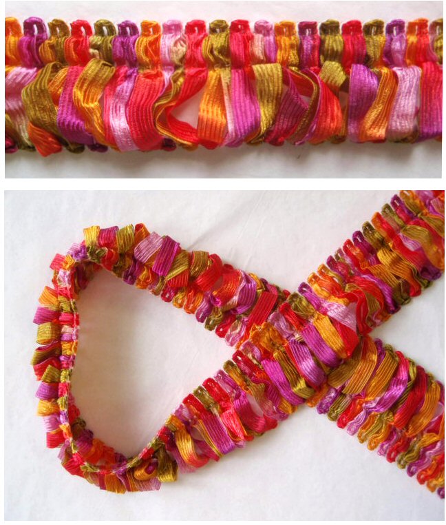 Anna S. colorful loops design fringe
