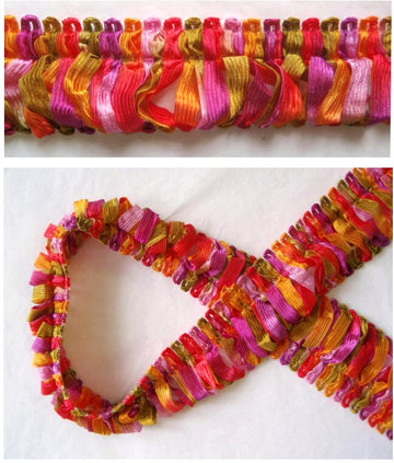 Anna S. colorful loops design fringe