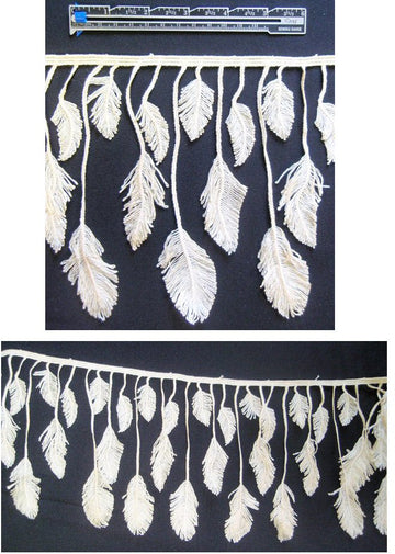 Anna S. natural tone feather trim