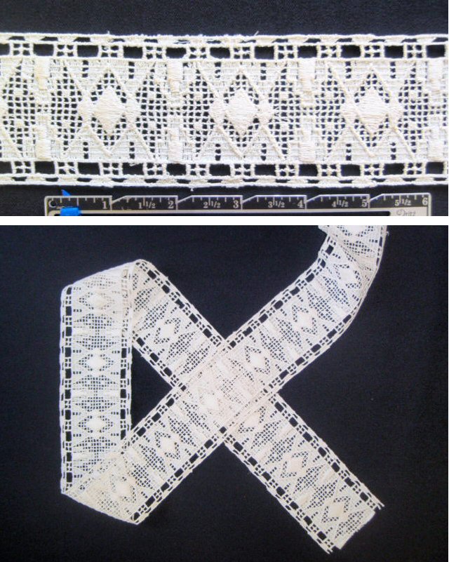 Anna S. natural crochet design banded trim 3 yd