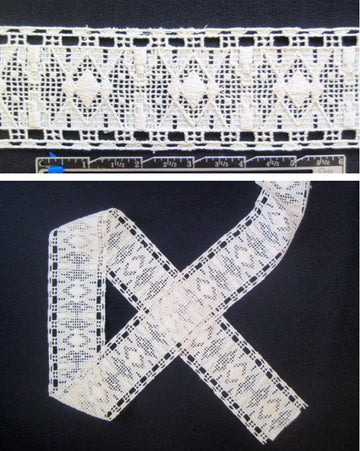Anna S. natural crochet design banded trim 3 yd