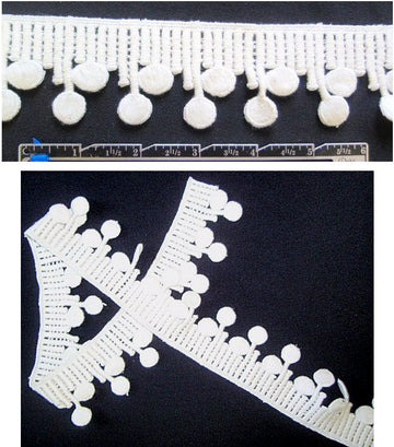 Anna S. ivory mod dot banded trim