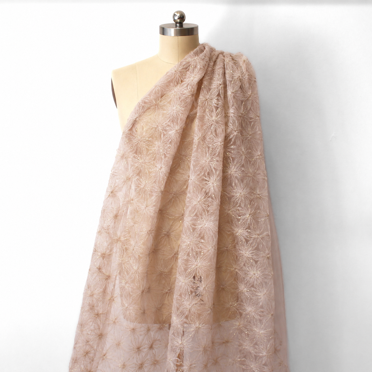 tulle, textured novelty occasionwear 'shimmering snowflake' - ballet pink