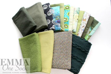 bundle, greens tones, 16 small cuts, 6 lbs