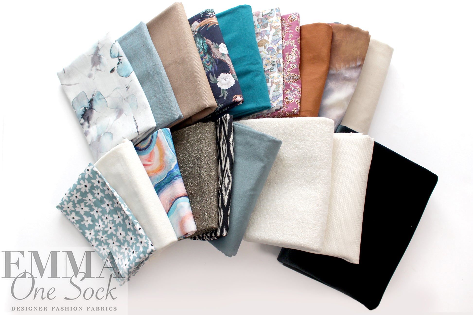 bundle, aqua, tan, etc., 19 small cuts, 6 lbs