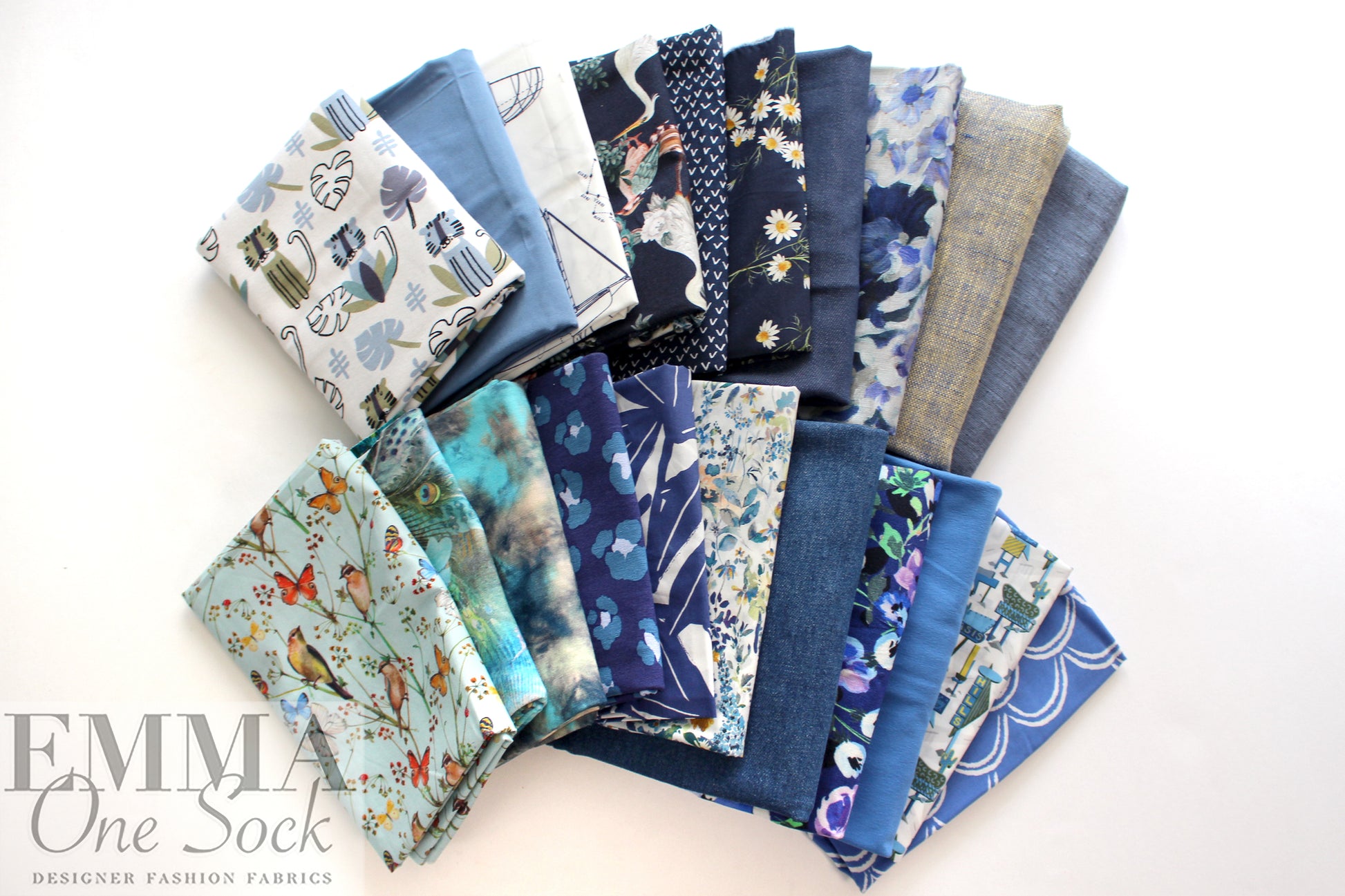 bundle, blue tones, 21 small cuts, 5 lbs