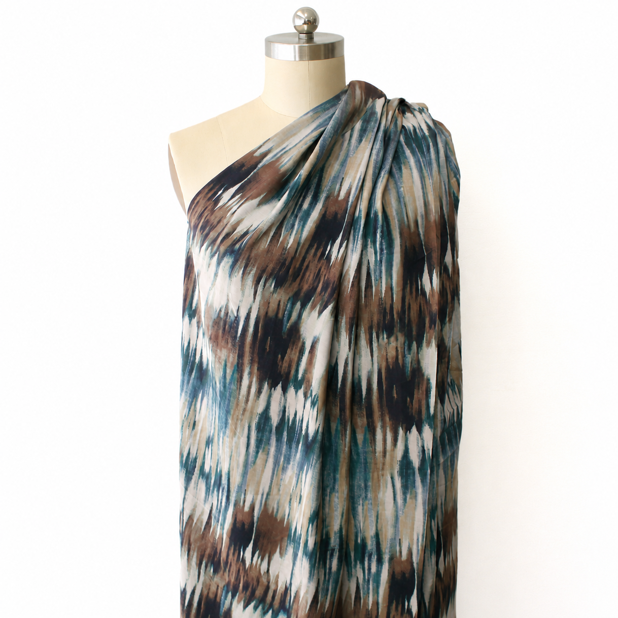 'mirage' printed viscose woven, Oeko-Tex cert. - dusty teal