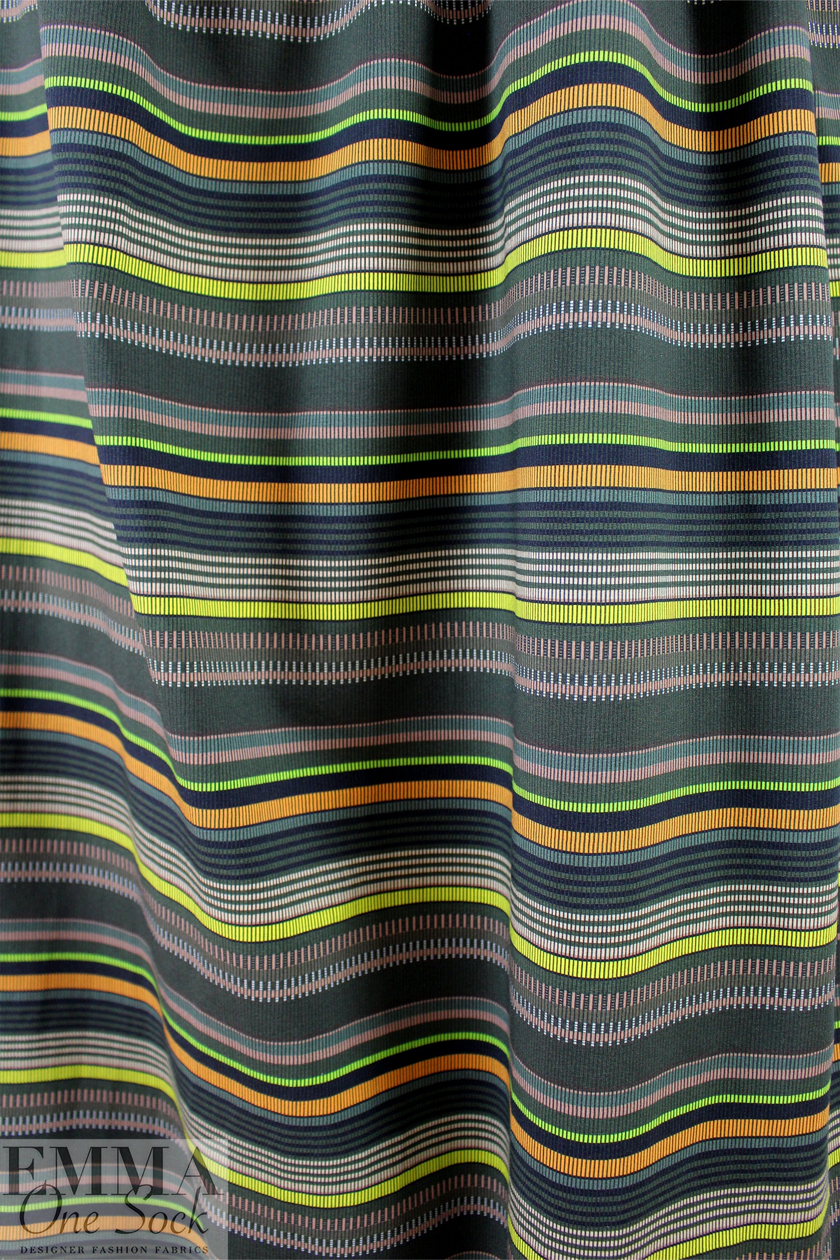 Dutch digital 'green techno stripe' knit Oeko-Tex certified 1.5 yd
