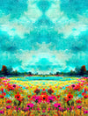 Dutch digital 'sunrise vista' cotton knit panel, Oeko-Tex 2.125 yd - 1 Panel