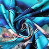 Dutch digital 'flourishing blue' cotton knit panel, Oeko-Tex 2 yds