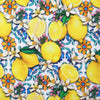 Dutch digital 'lemons from Mallorca' cotton canvas, Oeko-Tex cert. 2 yds