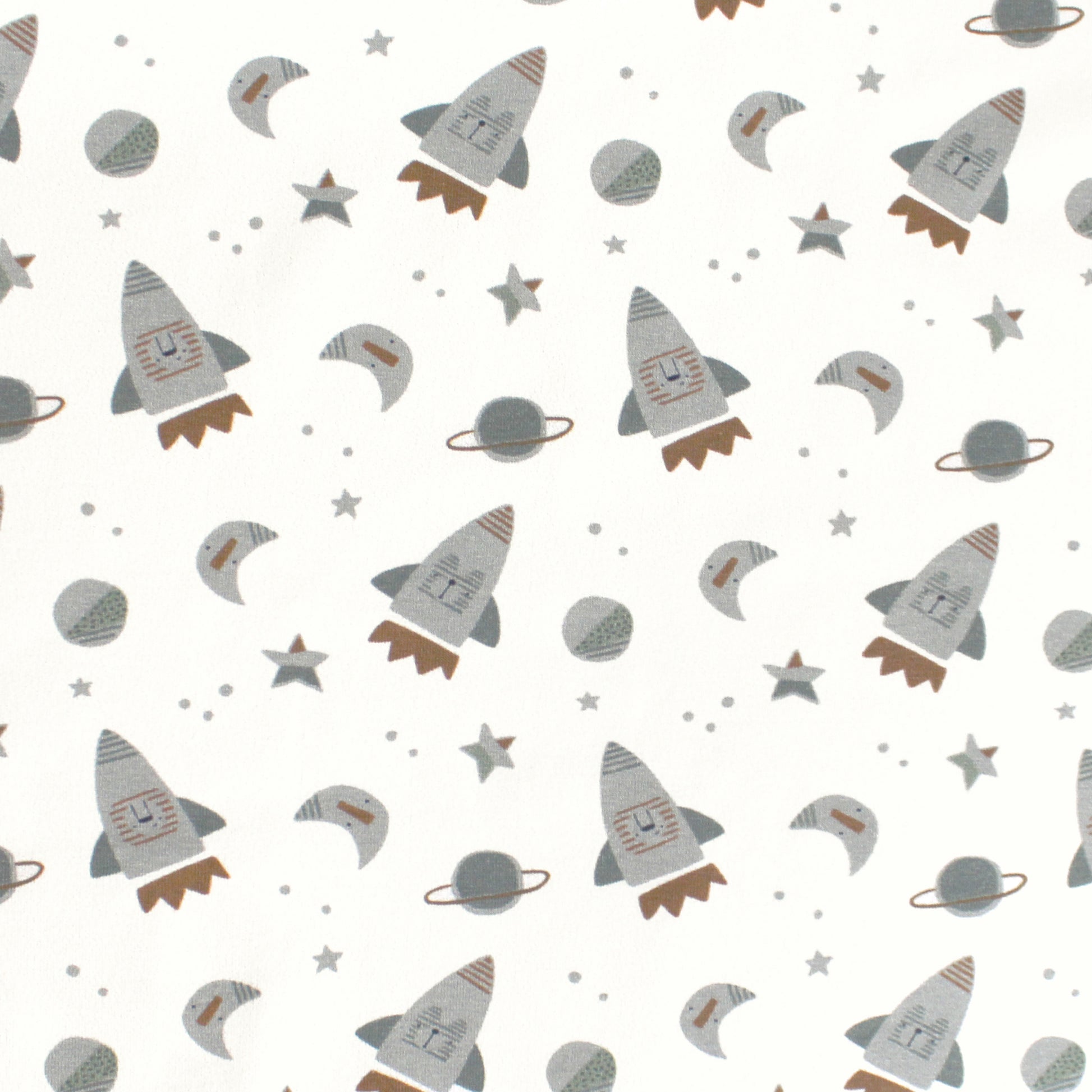 Dutch digital cotton knit 'rockets' Oeko-Tex cert. - cream