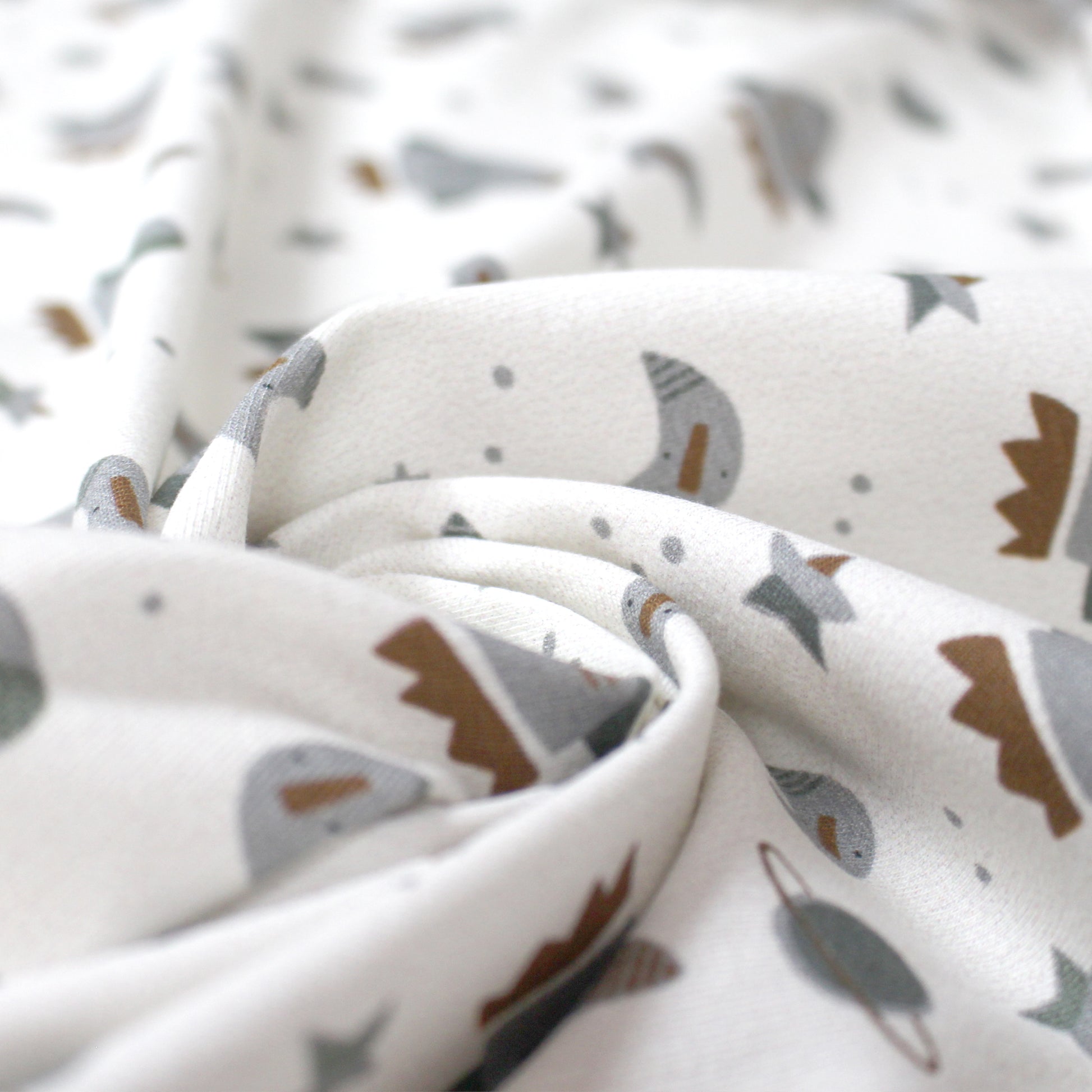 Dutch digital cotton knit 'rockets' Oeko-Tex cert. - cream