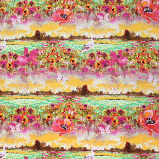 Dutch digital 'sunrise vista' viscose knit, Oeko-Tex cert. 2.25 yd