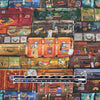 Dutch digital 'bon voyage' cotton knit, Oeko-Tex cert. 1 yard