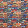 Dutch digital 'bon voyage' cotton knit, Oeko-Tex cert. 1 yard