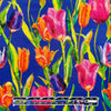 Dutch digital 'tulip spring' viscose knit, Oeko-Tex cert. - ultramarine 1.5 yds