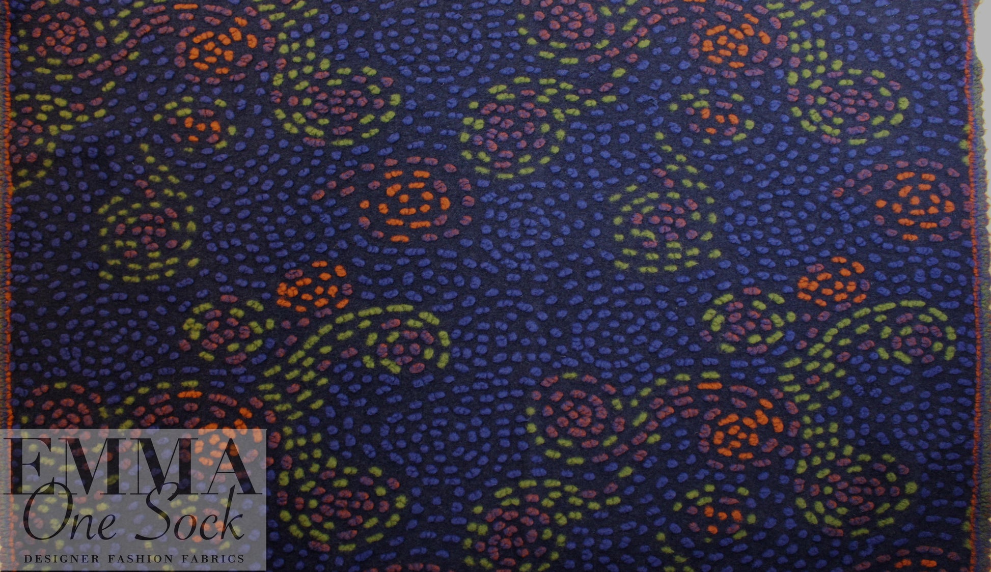 Italian textured dot wool fleece knit - starry night