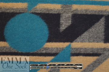 Italian textured fleece knit - cubist graphic