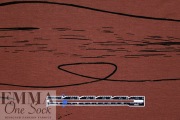MTM ECOVERO jersey Oeko-Tex cert., 'stray lines' - sienna .875 yds