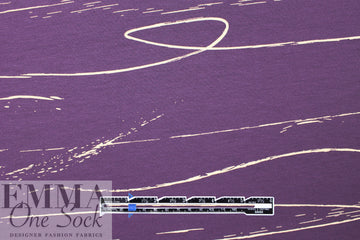 MTM ECOVERO jersey Oeko-Tex cert., 'stray lines' - plum 1.25 yd