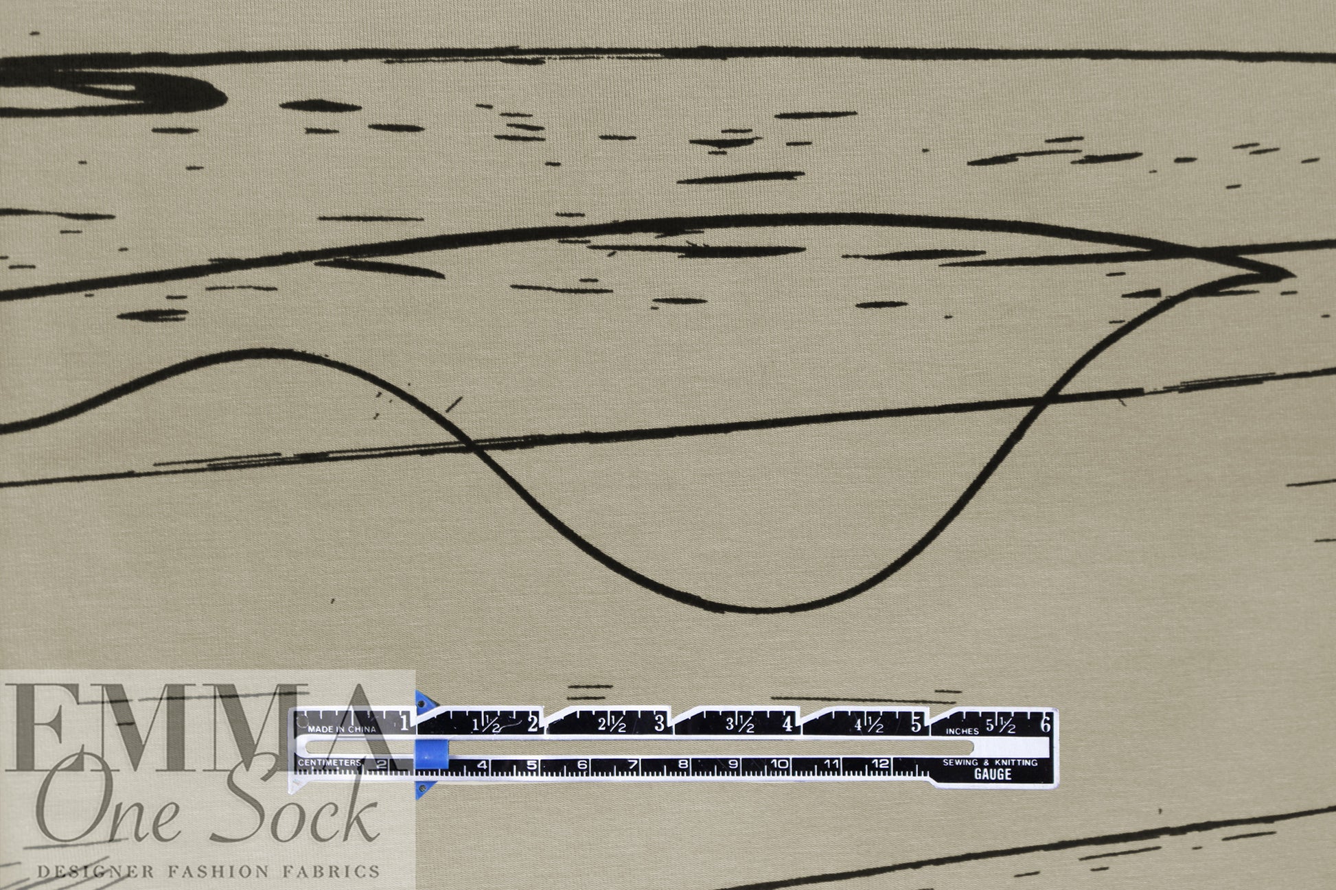 MTM ECOVERO jersey Oeko-Tex cert., 'stray lines' - dune 1.75 yds