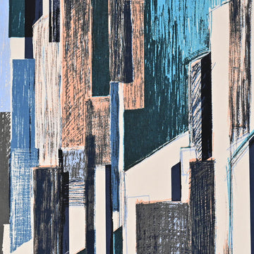 Kokka Japan "Keshiki" cotton viera - pink/blue