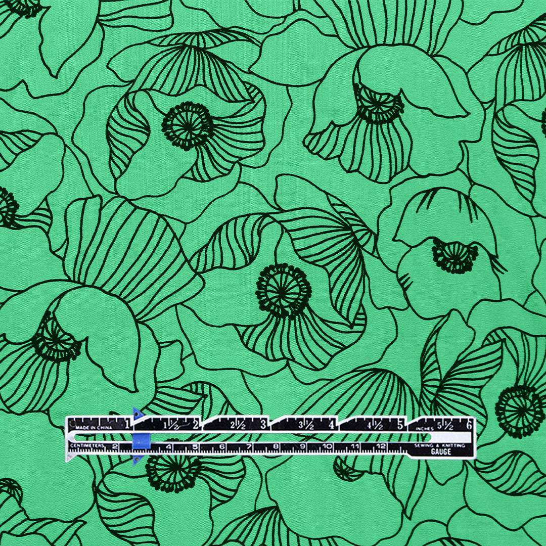 The Ko0ples Ecovero 'spearmint floral' viscose challis woven .625 yds