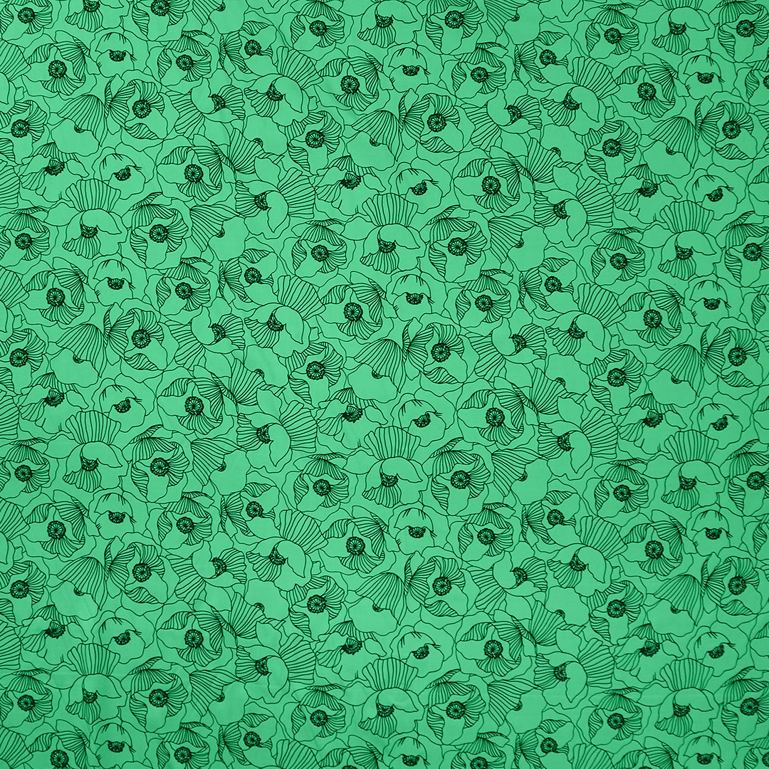 The Ko0ples Ecovero 'spearmint floral' viscose challis woven .625 yds