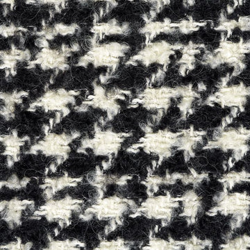European 'downy houndstooth' virgin wool/cotton boucle