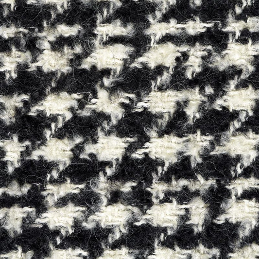 European 'downy houndstooth' virgin wool/cotton boucle
