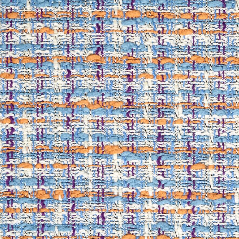 Chanel-style cotton tweedy suiting - Parisian blue