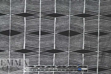 black/silver metallic 'painted 3-D' nylon/spandex knit  1.66 yd