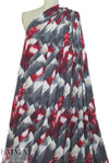 edgy prism abstract ITY knit - persian red/ gunmetal