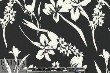 NY designer b/w silhouette floral ITY knit