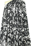 NY designer b/w silhouette floral ITY knit 1.75 yd