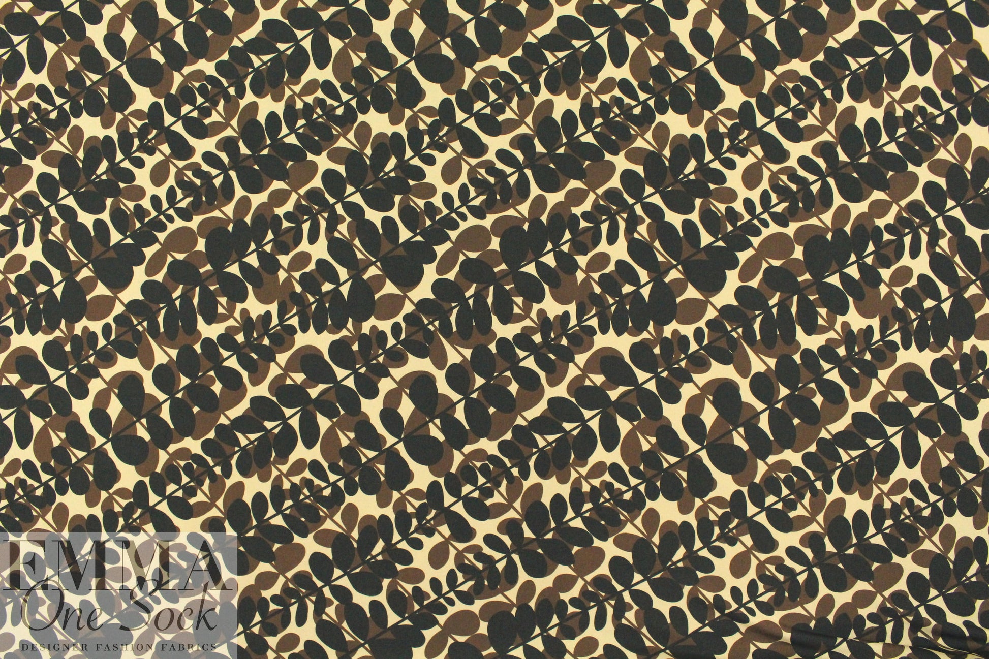 NY designer earthy leaf graphic ITY knit 1.75 yd