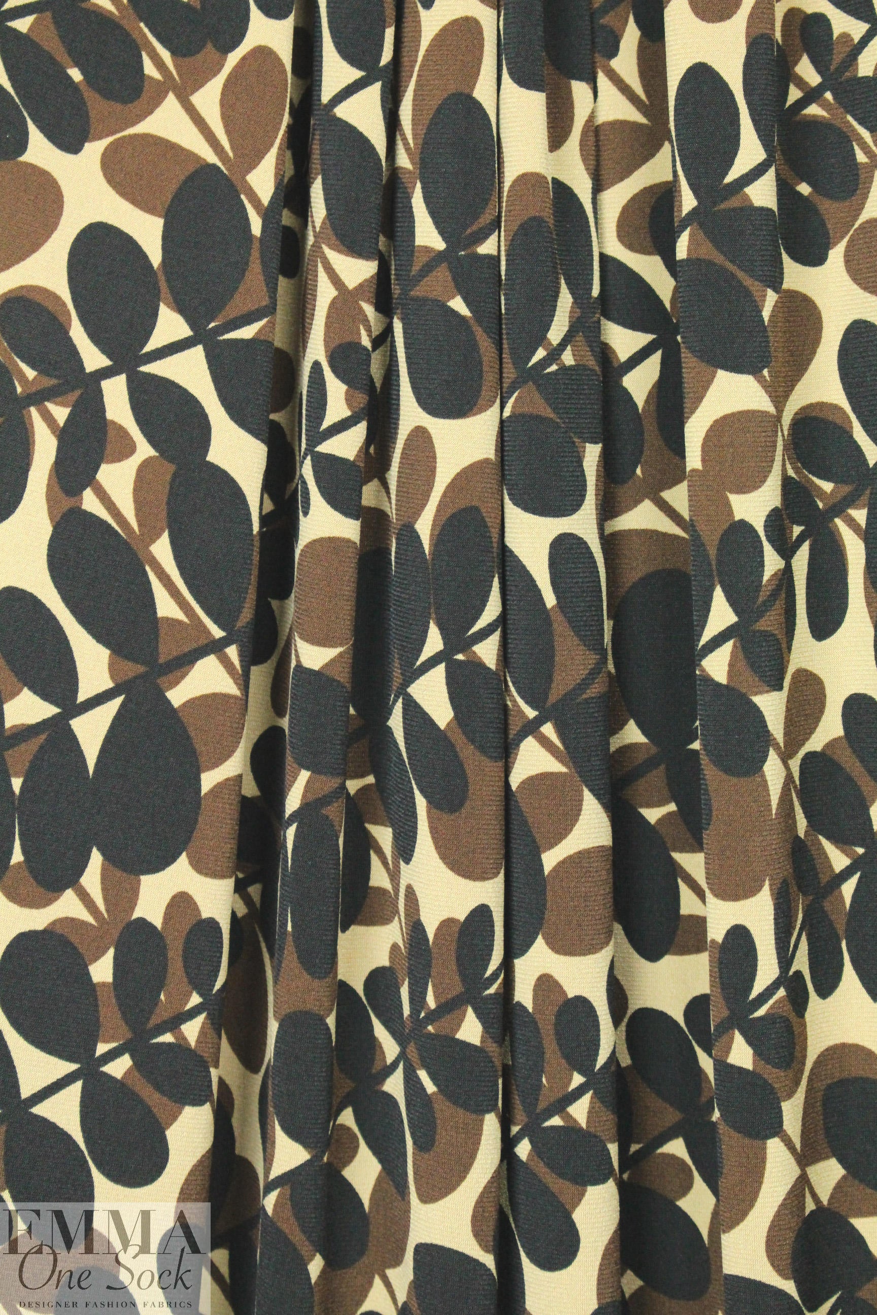 NY designer earthy leaf graphic ITY knit