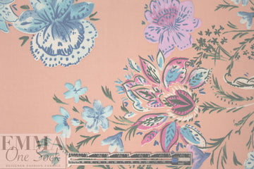 peach blush decorative floral ITY knit