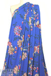 royal blue decorative floral ITY knit