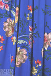 royal blue decorative floral ITY knit