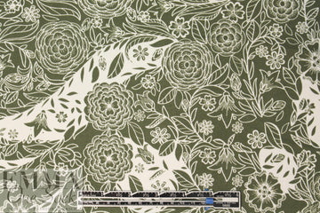 loden/white decorative floral ITY knit