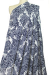 navy/white decorative floral ITY knit