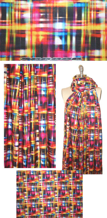 Me1issa Masse techno plaid poly/lycra knit