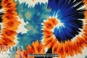 CA designer bold and bright print ITY knit .75 yds