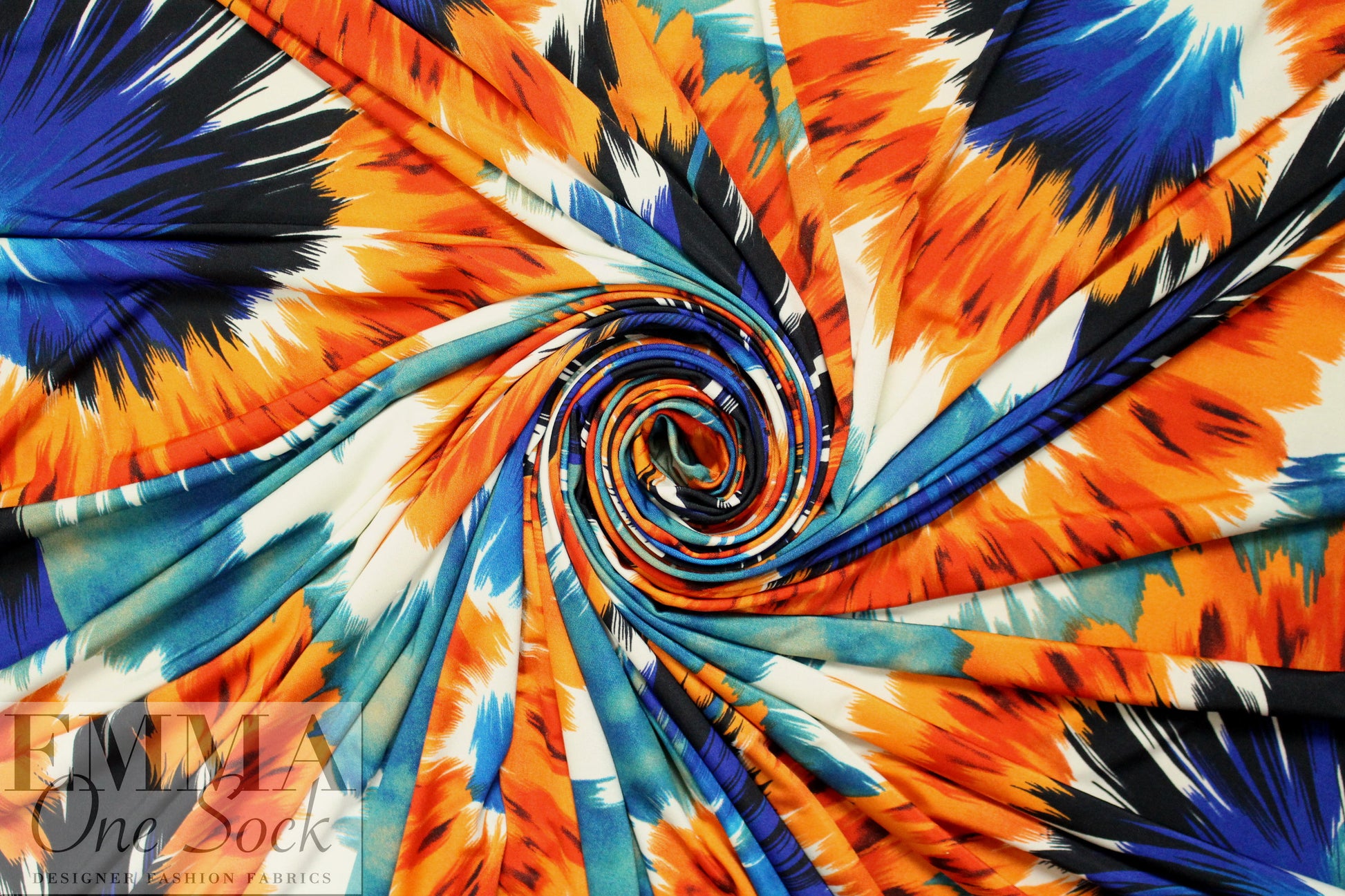 CA designer bold and bright print ITY knit